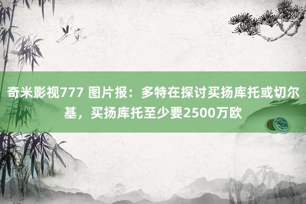 奇米影视777 图片报:多特在探讨买扬库托或切尔基,买扬库托至少要2500万欧