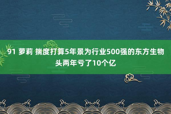 91 萝莉 揣度打算5年景为行业500强的东方生物头两年亏了10个亿