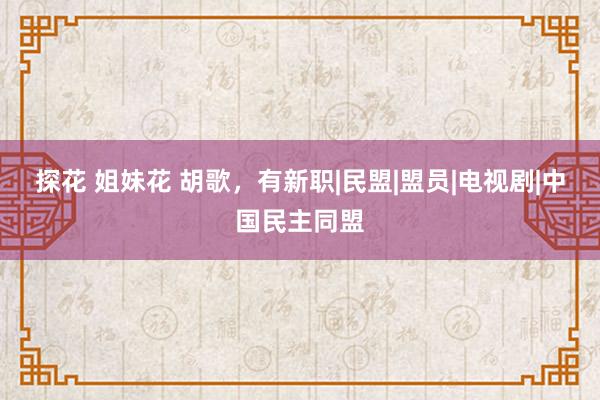 探花 姐妹花 胡歌，有新职|民盟|盟员|电视剧|中国民主同盟