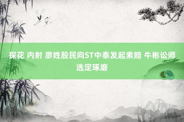 探花 内射 廖姓股民向ST中泰发起索赔 牛彬讼师选定琢磨