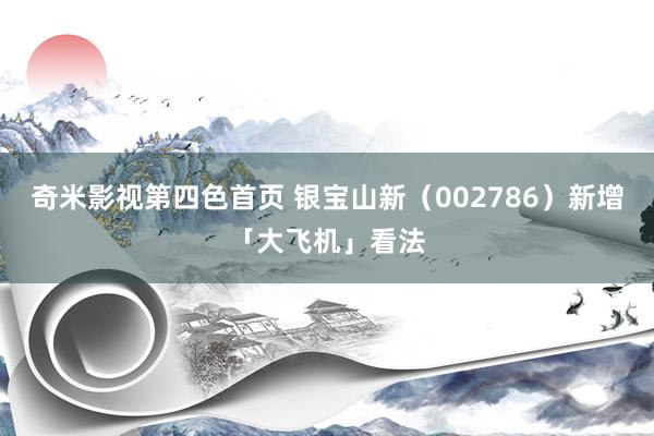 奇米影视第四色首页 银宝山新（002786）新增「大飞机」看法