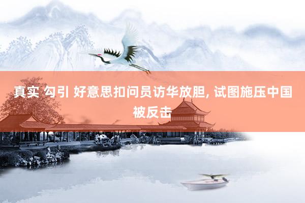 真实 勾引 好意思扣问员访华放胆， 试图施压中国被反击